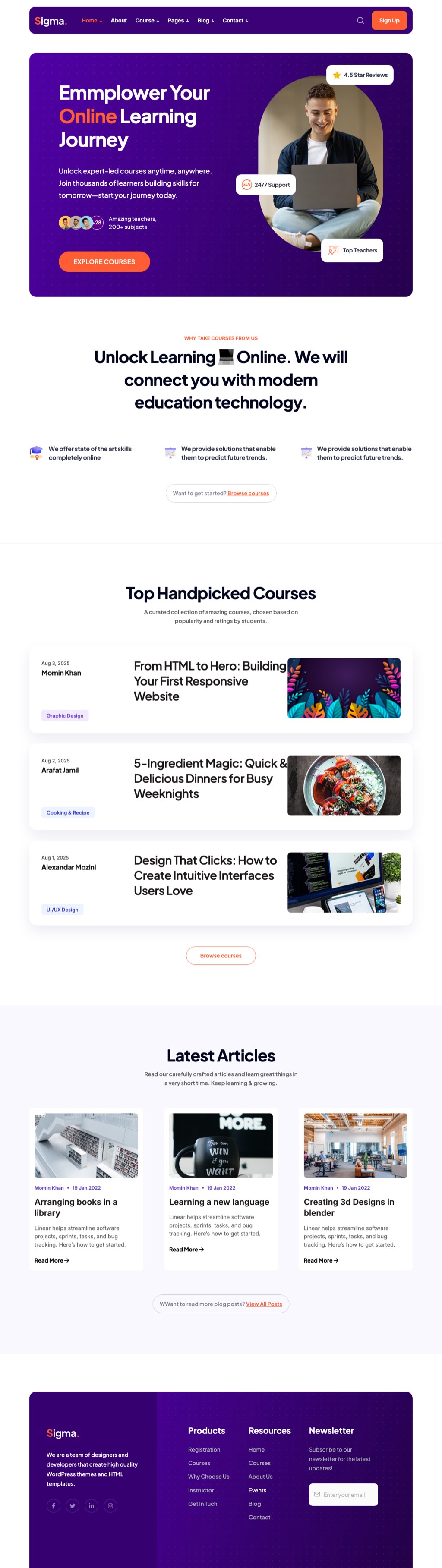Home Three – Learning Platform